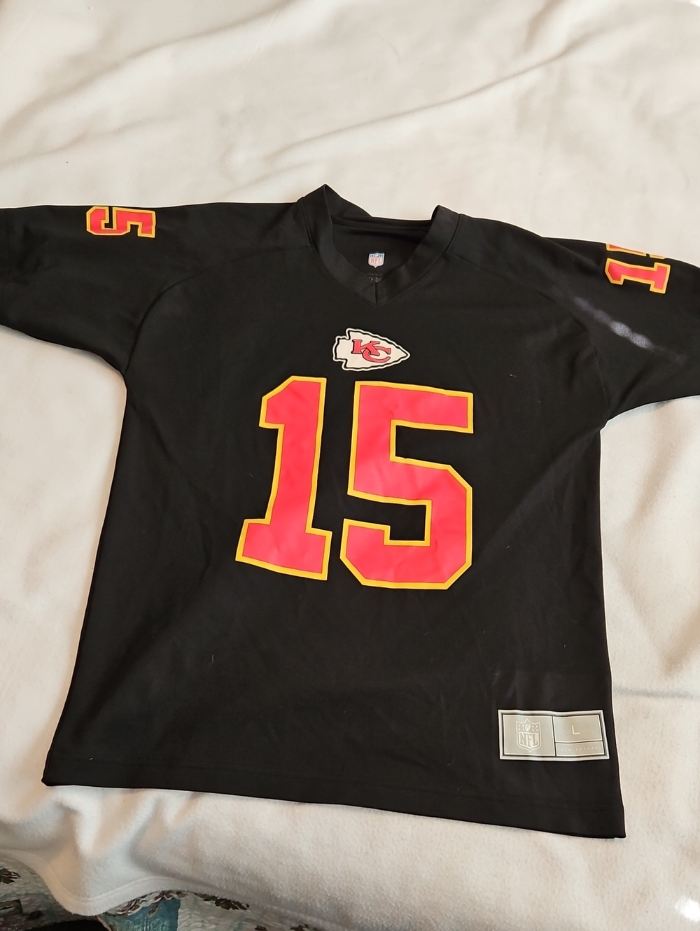 NFL Kids Black Kansas City Chiefs Mahomes Jersey with Red & Yellow #15